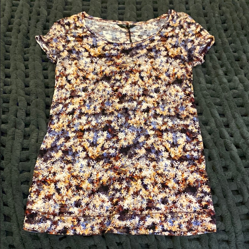 Simply Vera Vera Wang Multicolor Floral Short Sleeve Top